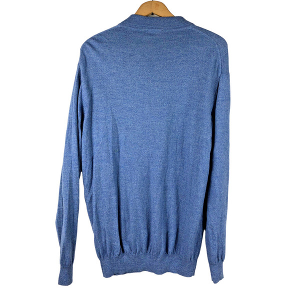 Joseph A Bank Sweater XXL 2XL 100% Italian Merino Wool Pullover Collared Blue - Picture 4 of 5